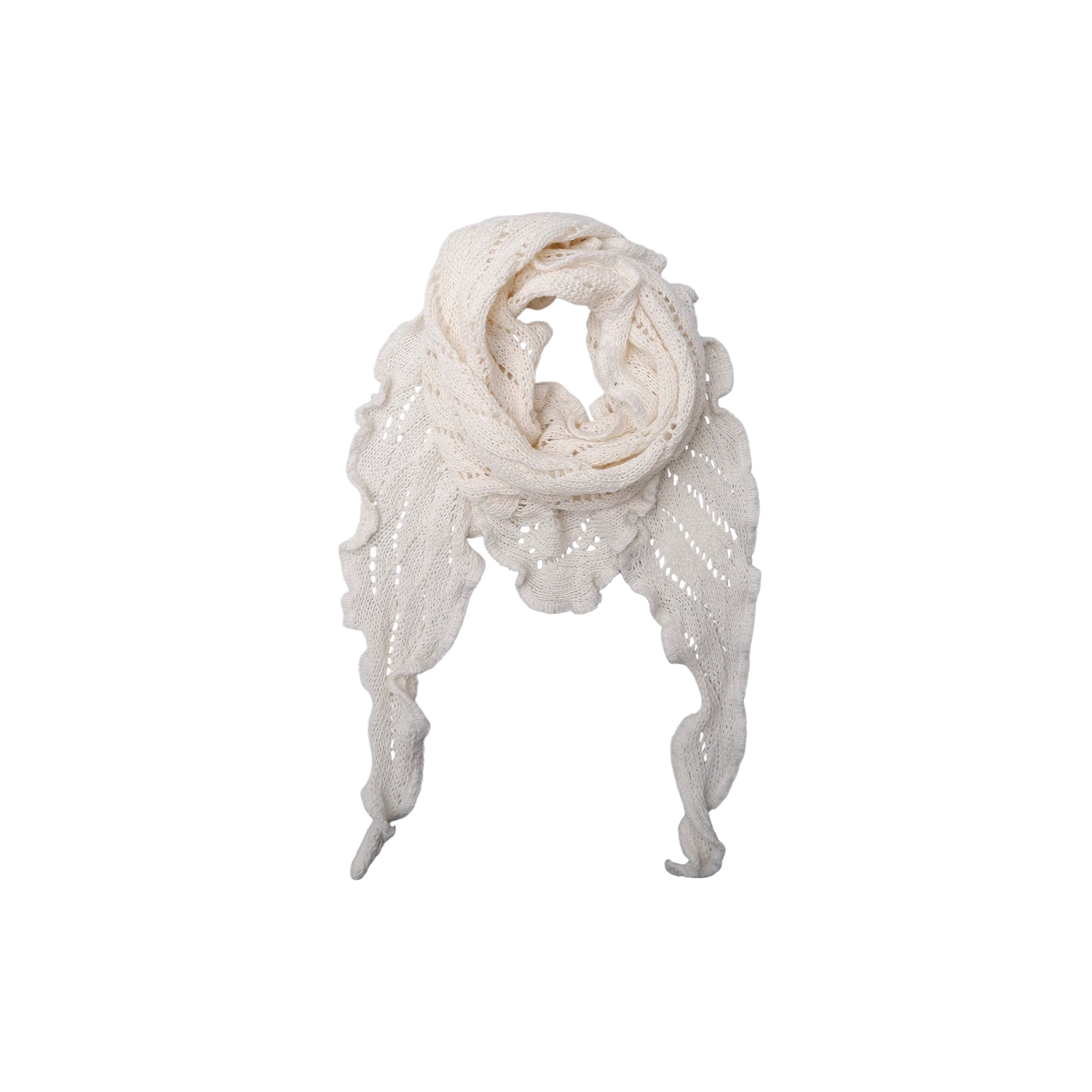 Black Colour  Maddie strikket tørklæde mini - Off White