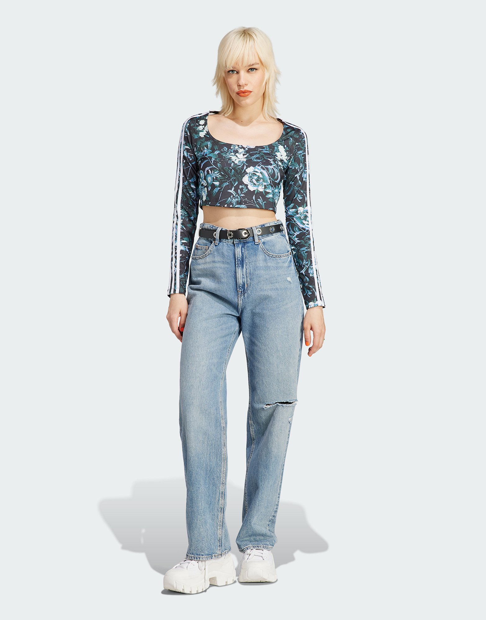 adidas Originals Haut à manches longues imprimé floral intégral