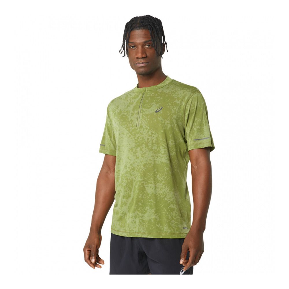 Asics METARUN PATTERN 1/2 ZIP - Maillot Homme cactus