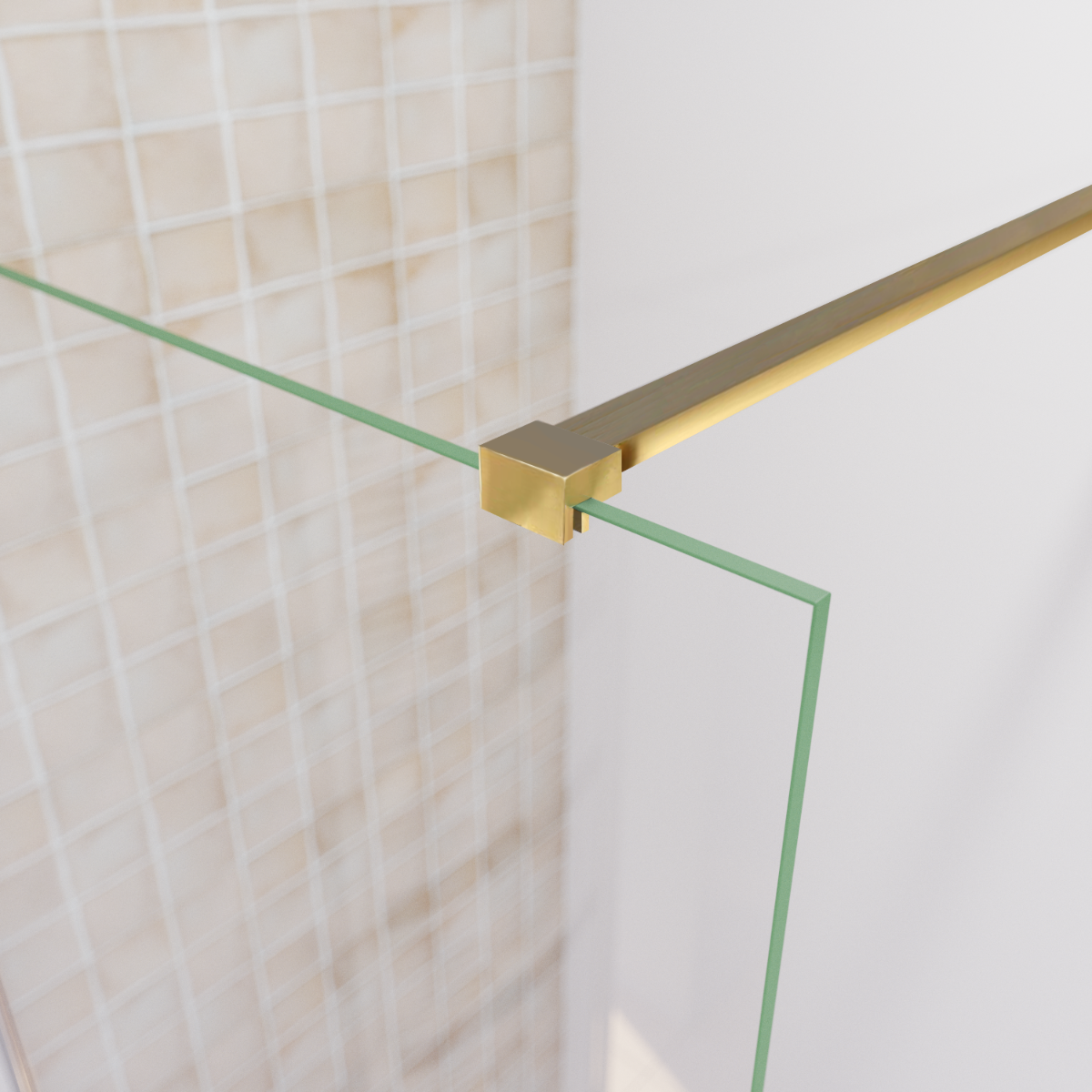 Saniclear Modern klemmen   stabilisatiestang 100cm geborsteld messing / mat goud