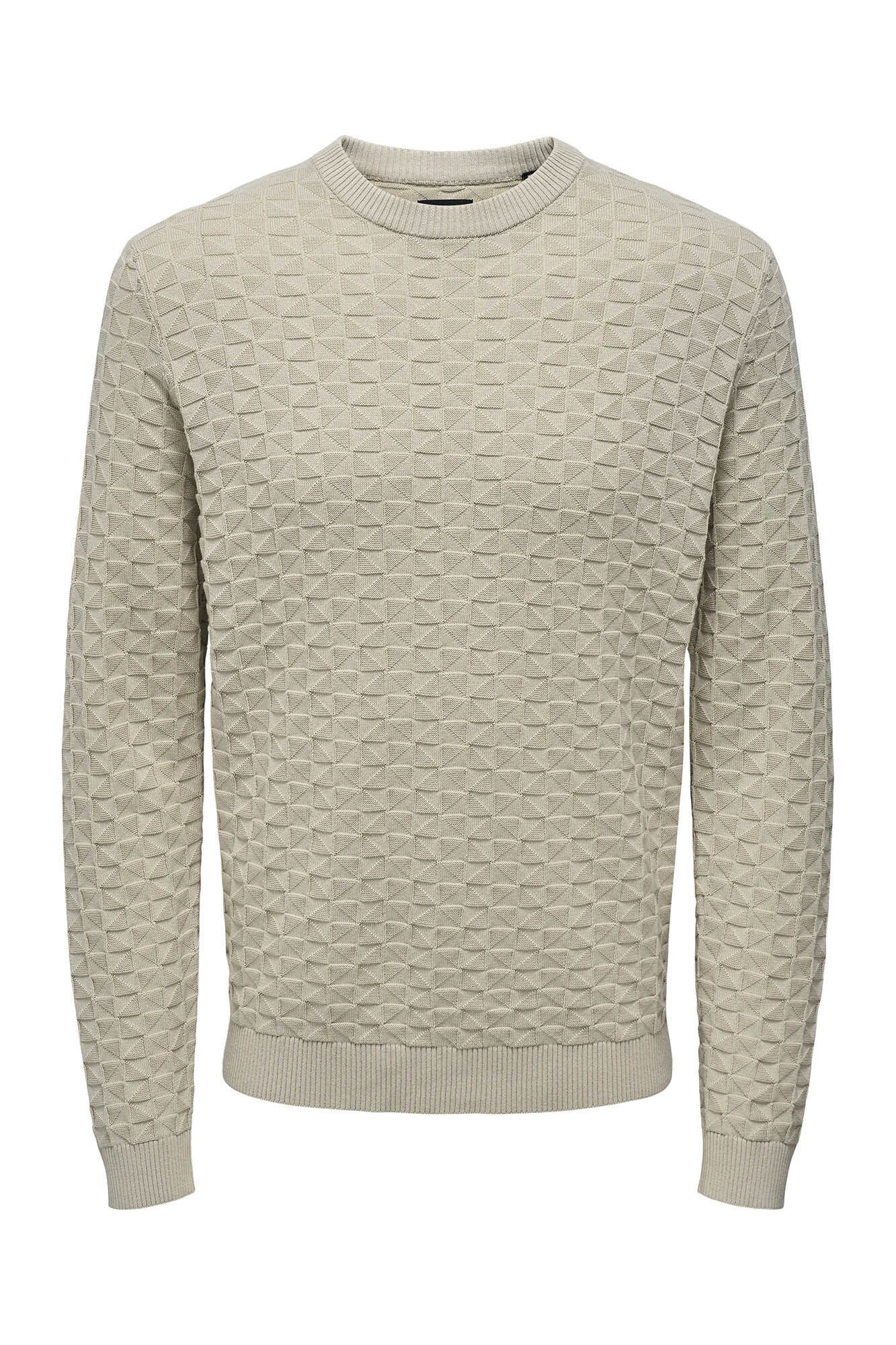 textura de suéter de gola redonda