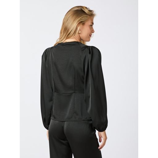 Neo Noir Istana Heavy Sateen Bluse, Black, 40