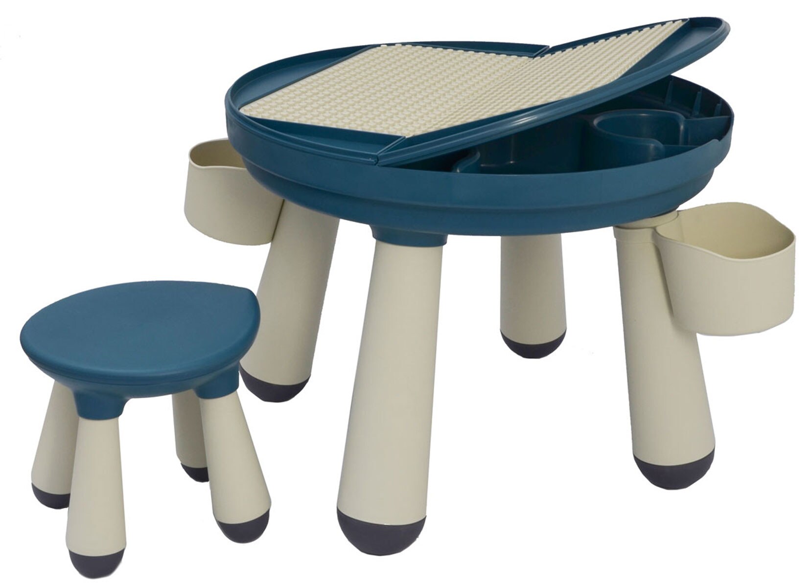 3-in-1 Kinder Spieltisch mit Platte für Bausteine - Kindertisch mit Stuhl