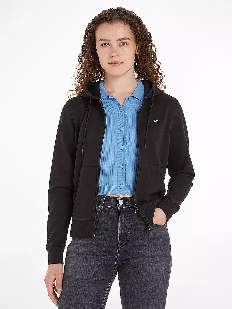 TOMMY JEANS Kapuzensweatjacke schwarz