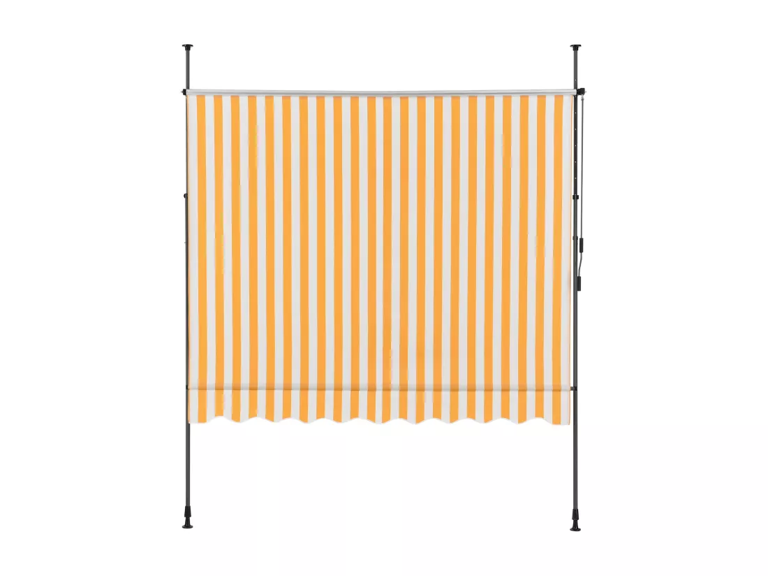 Store banne téléscopique acier blanche 400 x 120 x 200 cm 03_0008346