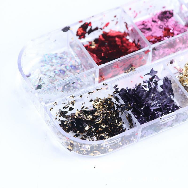 (12-tlg. Set) Nail Art Gel Nägel UV Glitzer Pulver für die Maniküre - Style 2