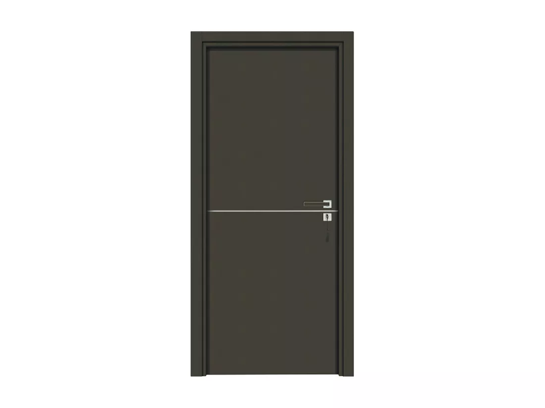 Bloc-porte pose fin de chantier collection Premium Riva, H.204 x l.83 cm, aspect cuir basalte, réversible