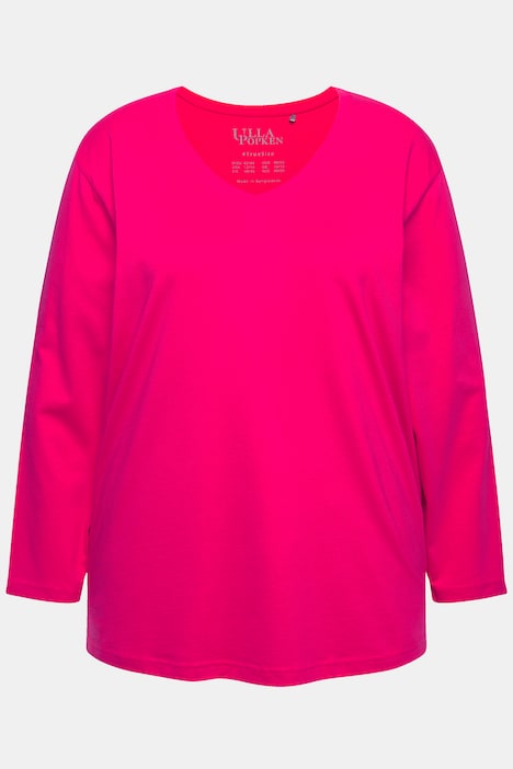 Shirt, V-Ausschnitt, Relaxed, Langarm