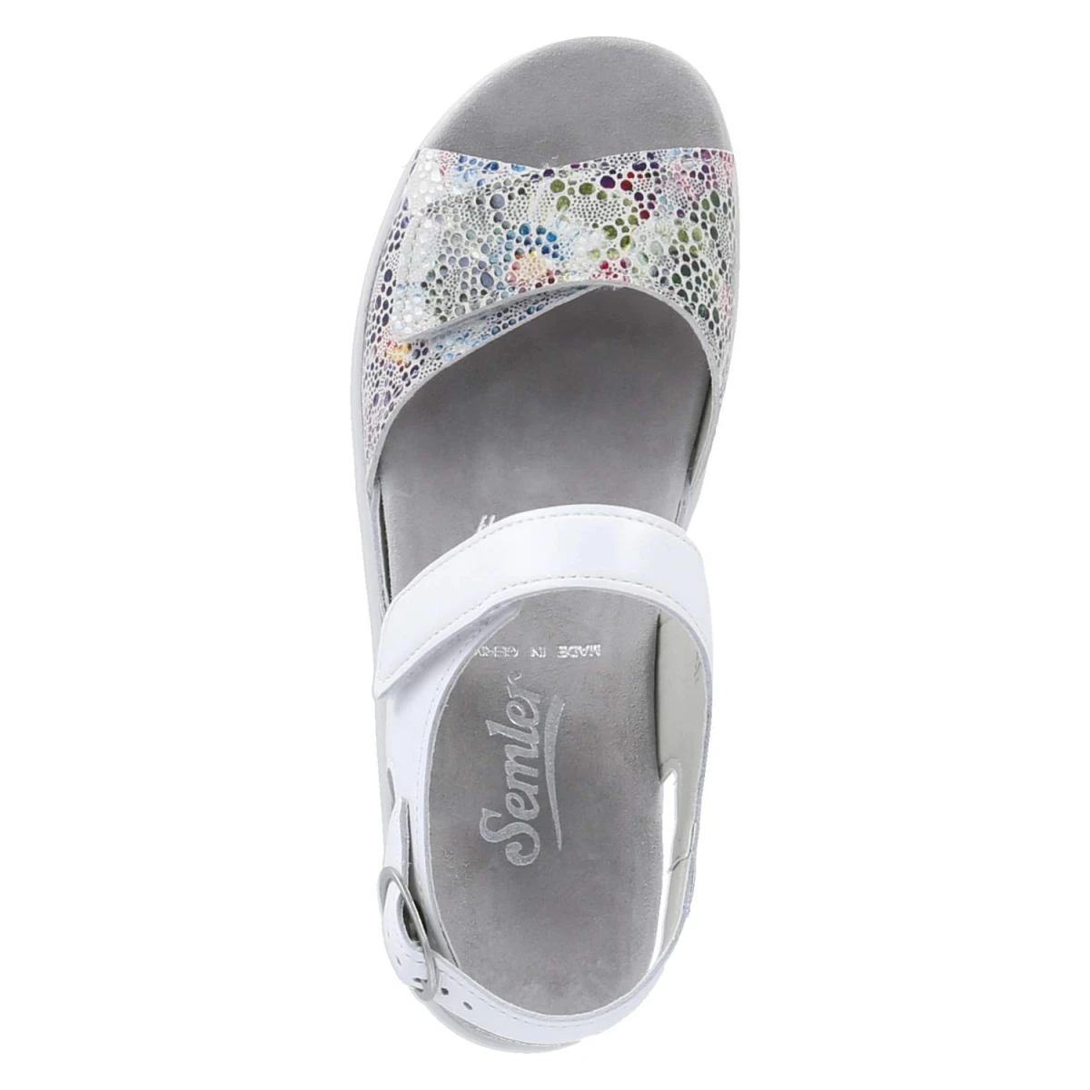 SemlerSandalen FLOWER-SAMT/SOFT-N. - WEISS