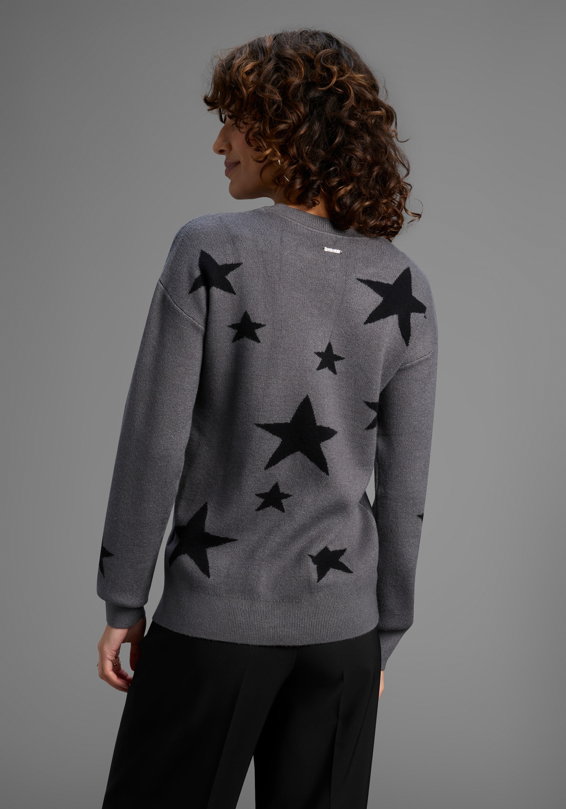 Laura Scott Rundhalspullover , kuscheliger Winterstrick mit Sternenmuster - NEUE KOLLEKTION