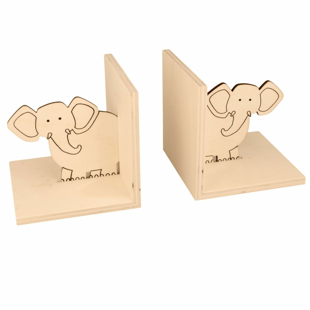 3 décorations chambre enfant en bois - eléphant / crocodile
