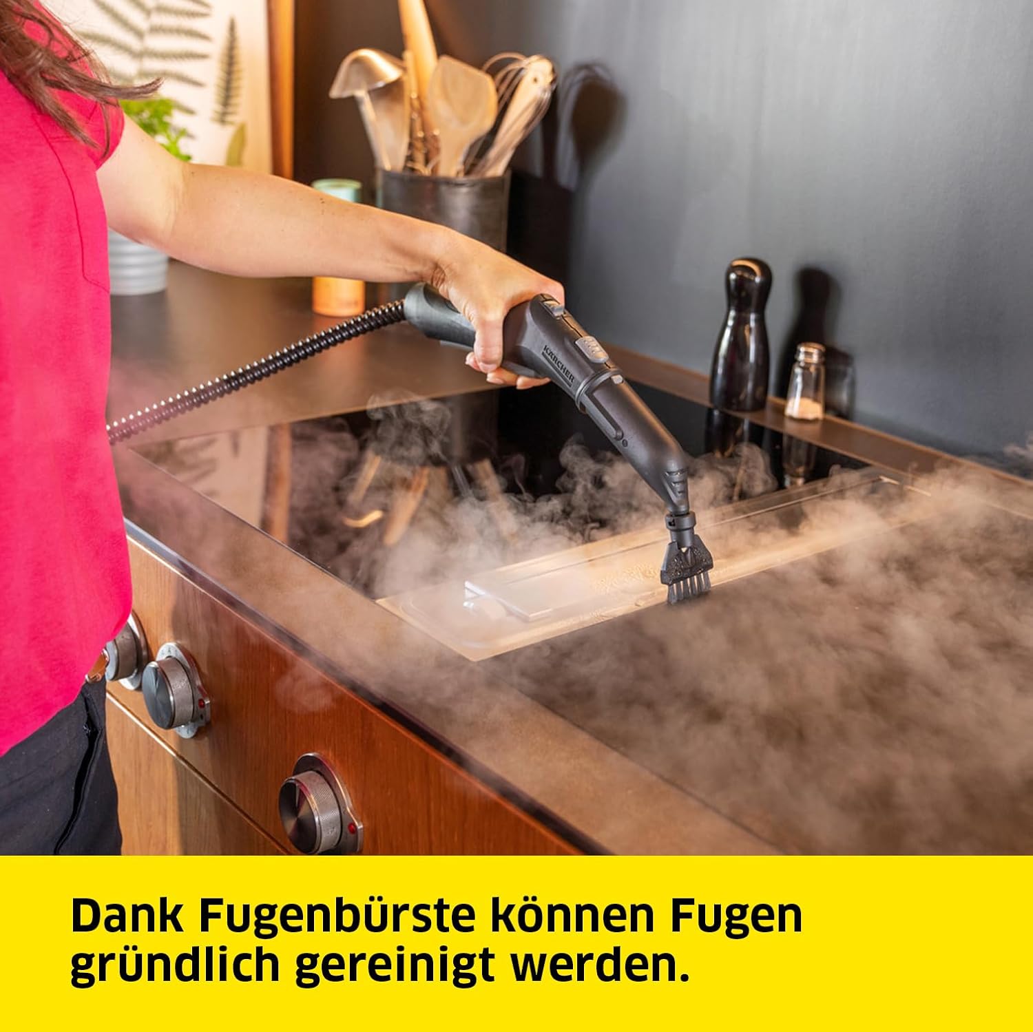 Kärcher Dampfreiniger SC 4 Deluxe, Dampfdruck: 4 bar, Aufheizzeit: 3 min., Fläche: ca. 130 m², Tank: 0,5 l + 1,3 l, inkl. Bodenreinigungsset EasyFix, Düsen, Mikrofaser-Überzug und Bürsten