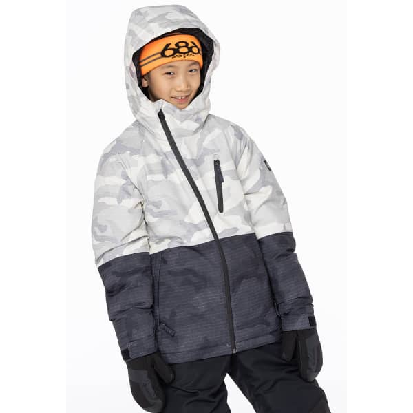 Veste snowboard 686 BOYS HYDRA INSULATED JKT WHITE CAMO CLRBLK