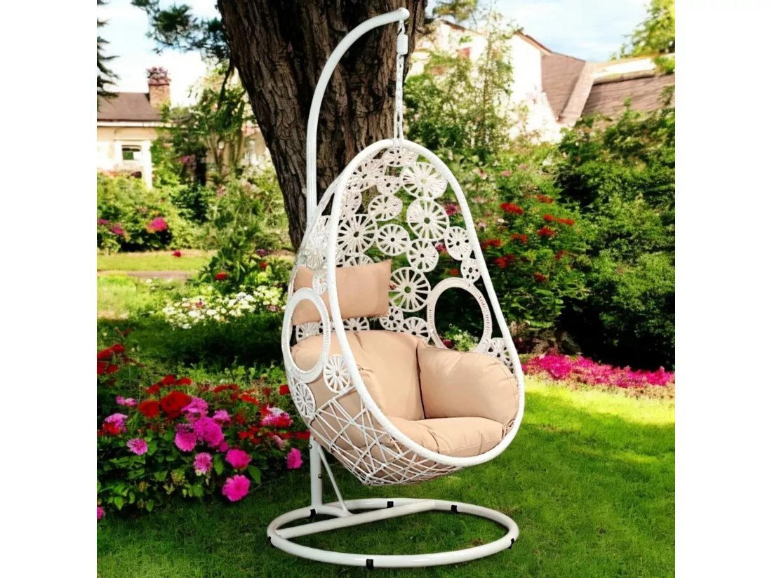 Fauteuil œuf suspendu blanc SOUTH BEACH