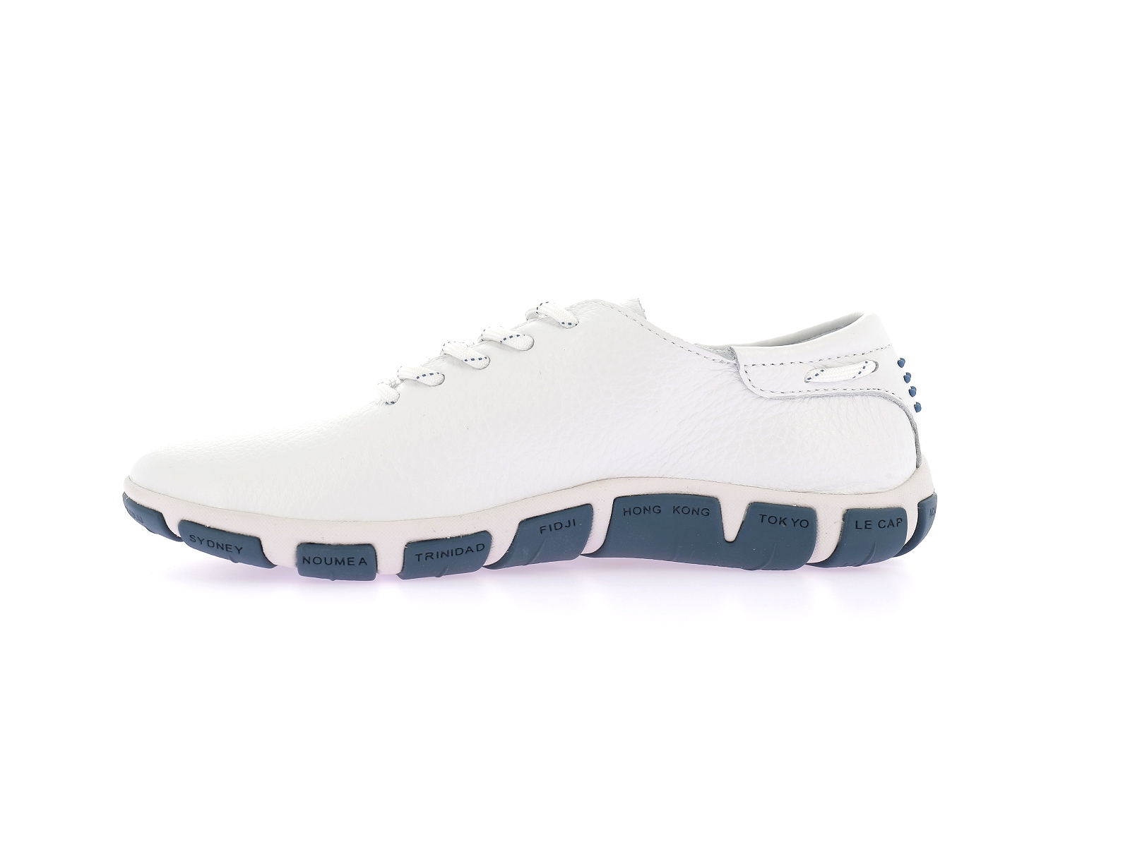 Tbs-JAZARU Cuir Blanc Bleu