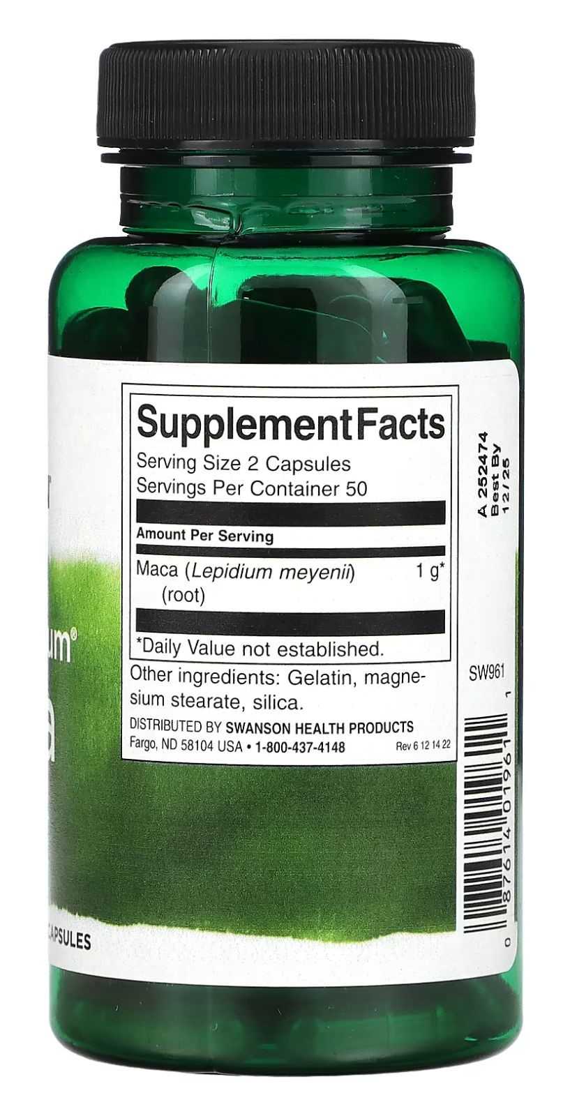 Swanson Maca 500 mg 100 cápsulas
