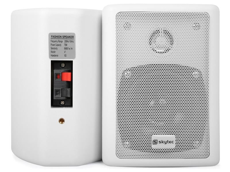 Skytec Installationslautsprecher ODS40W Set Weiss Lautsprecher-Paar für den Innenbereich