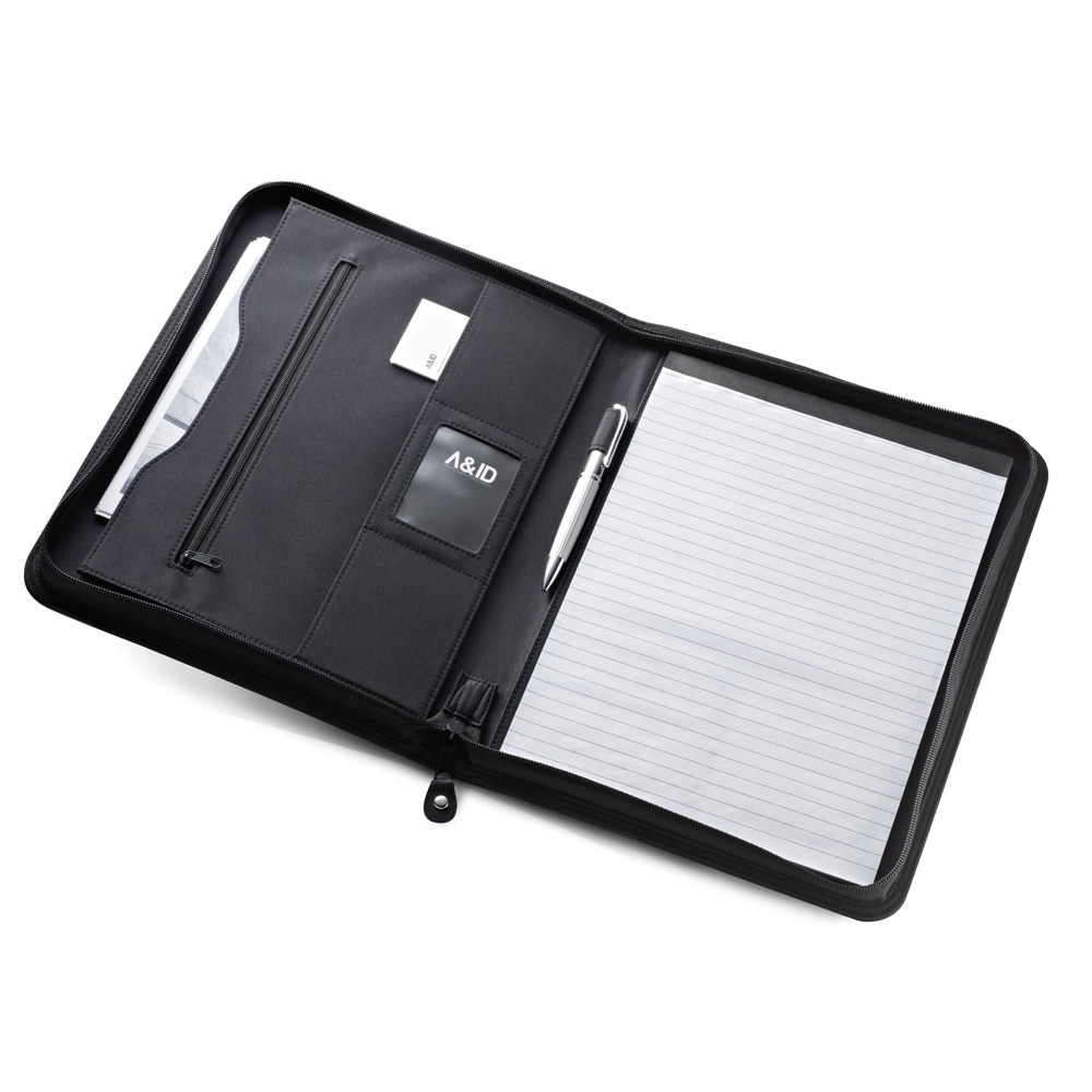 hi!dea 92044 - Porte-documents A4 en PU et microfibre avec bloc de pages lignées