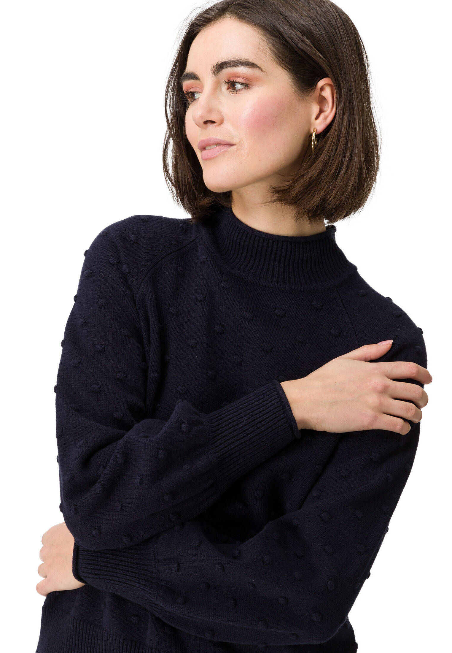 zero| Damen Pullover mit Punktestickerei