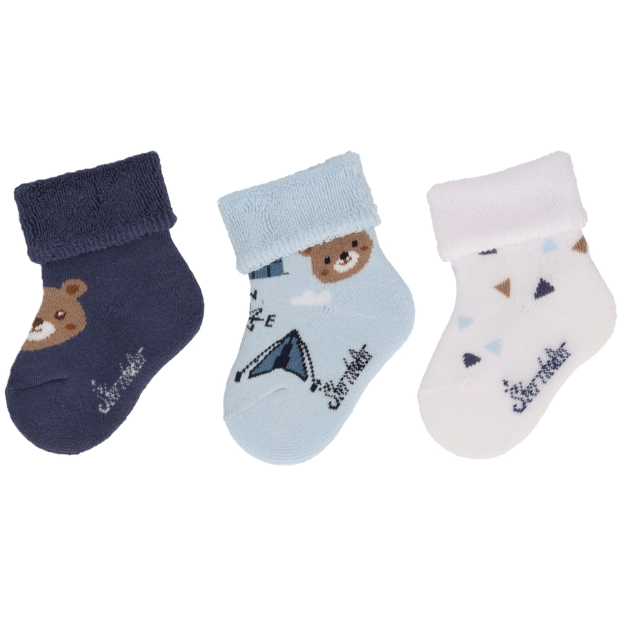 Sterntaler Baby-Socke 3er Bär blau
