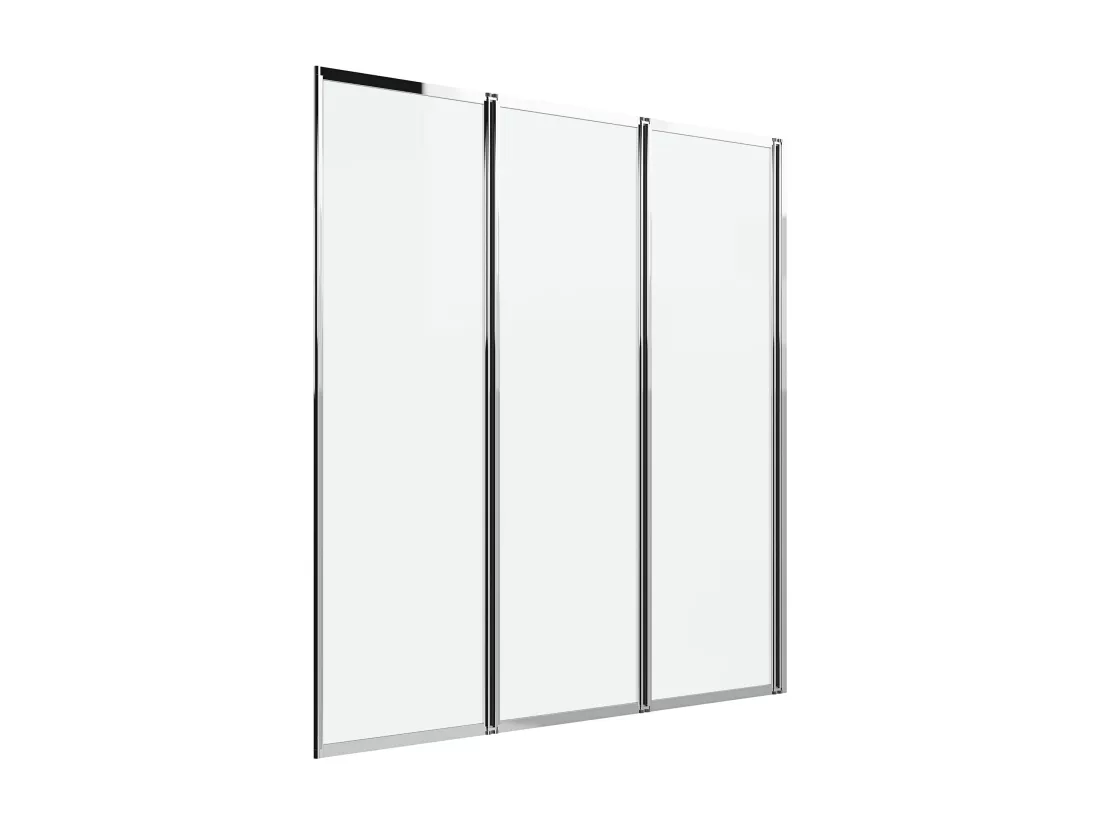 Pare baignoire pliant en métal - Coloris chrome - 120 x 140 cm - DISTRICT