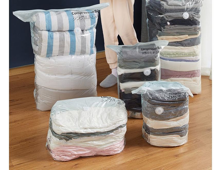 Evorest Bags - Set van 2: Vacuüm kledingorganizer (verschillende designs) / Handmatige luchtpomp