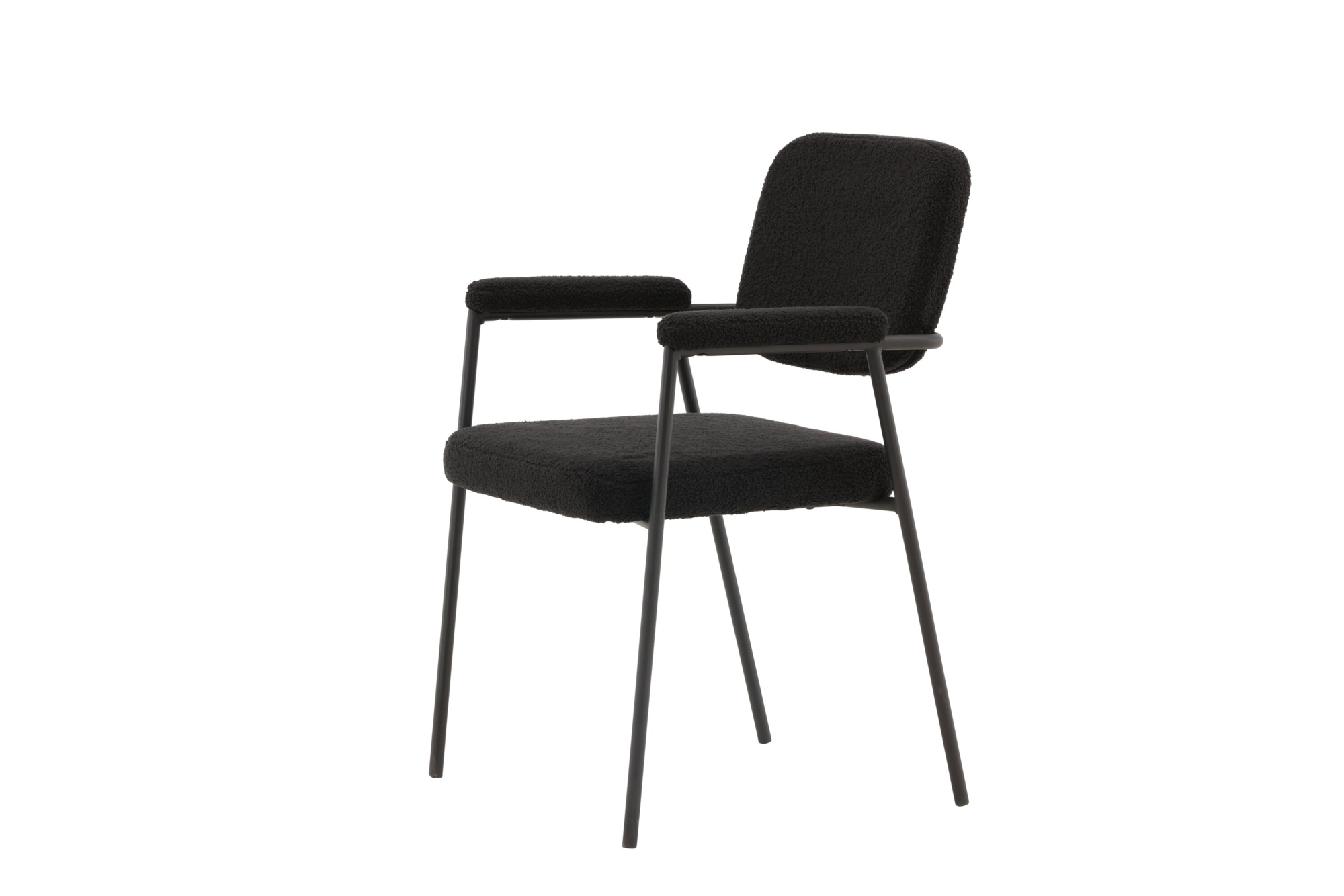 Tuam Eetkamerstoel - Set van 2 - Zwart Bouclé