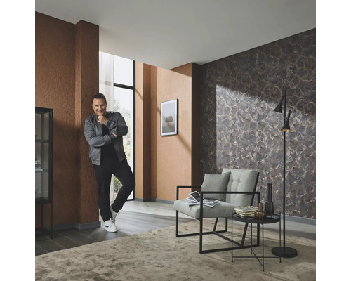Vliesbehang 10373-47 GMK Fashion voor wanden 4 Bloemen antraciet