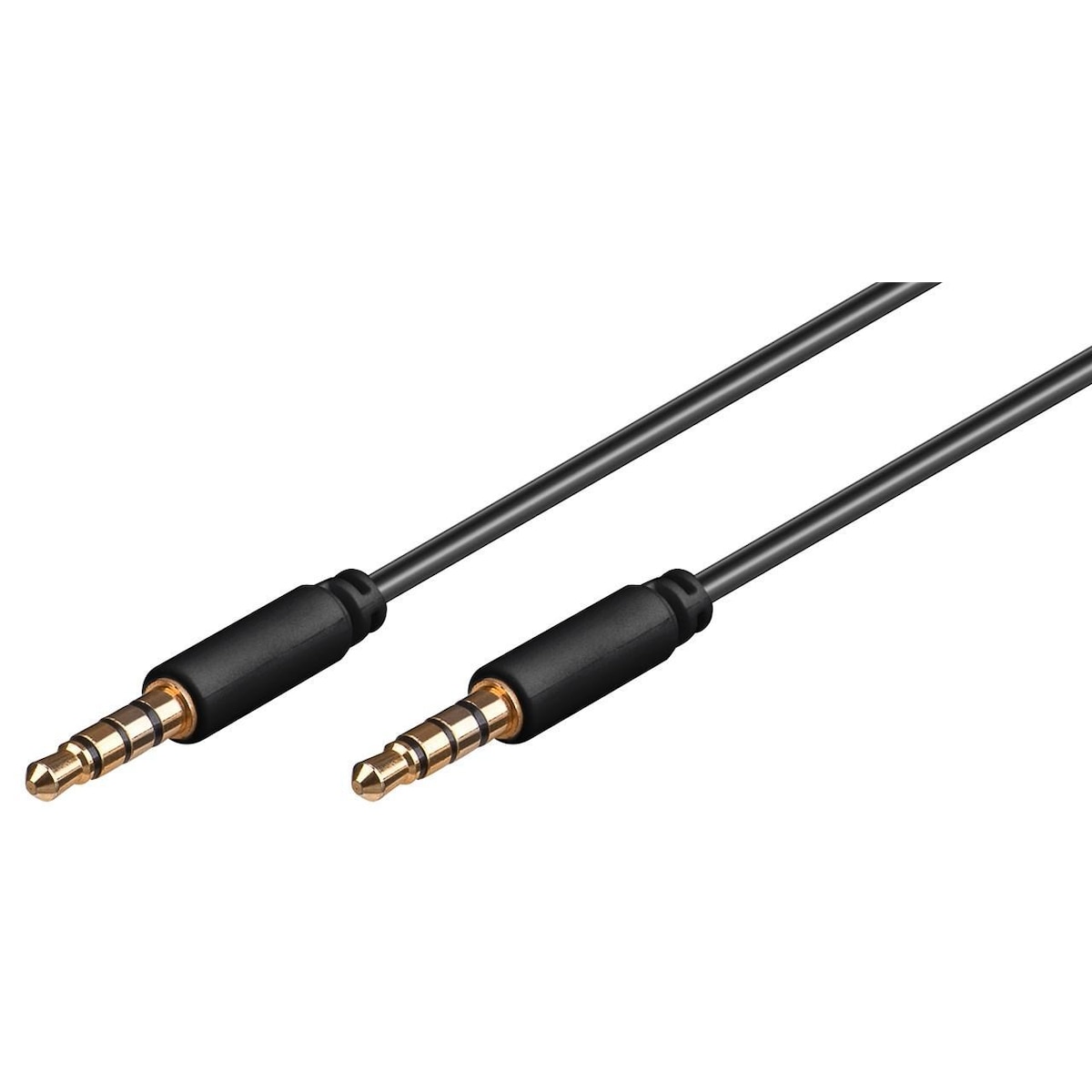 Goobay Lydtilkoblingskabel AUX, 3,5 mm stereo, 4-pins, smal, kobber