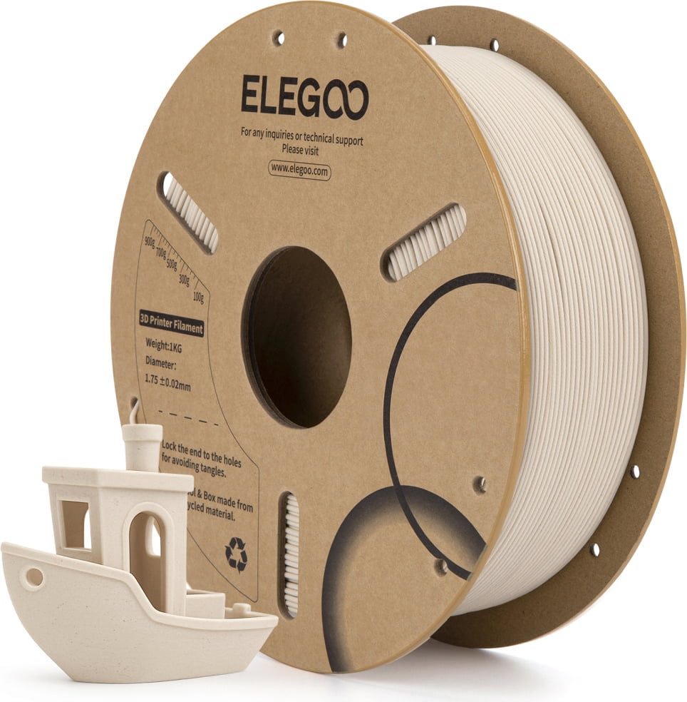 Elegoo  PLA Tan Birch, 1,75 mm / 1000 g    PLA-Filament in natürlicher Holzoptik von Tan Birch