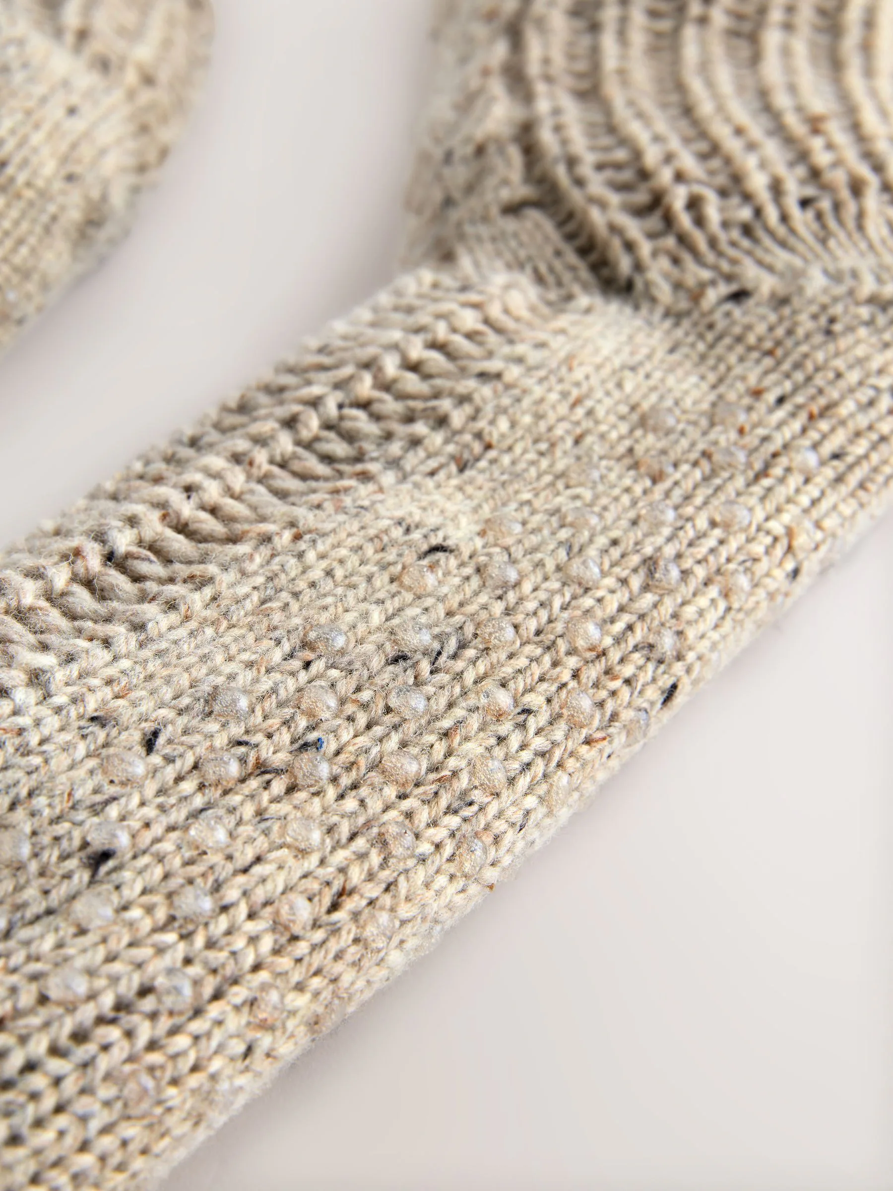 Neutral Borg Lined Neppy Cable - Set van 2 paar pantoffelsokken