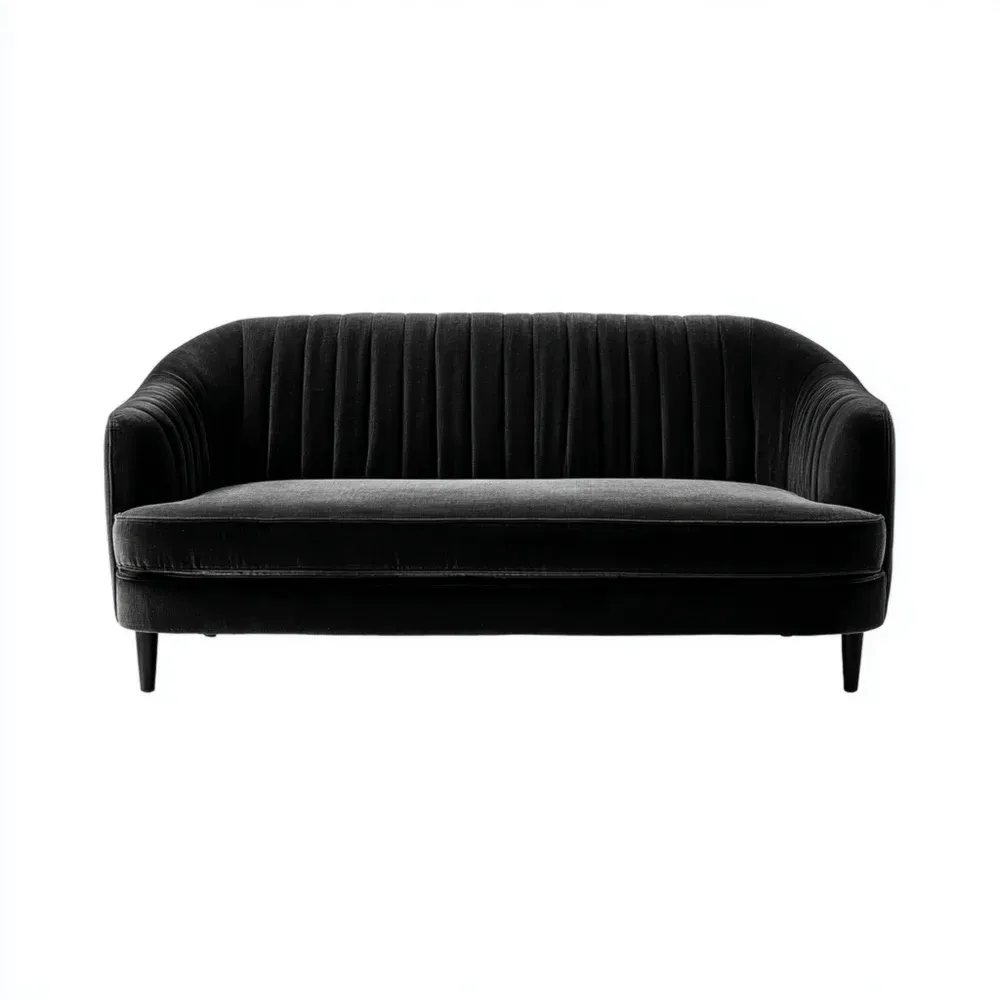 Zweisitzer-Sofa Samt 150x75x85 cm - Schwarz - Elegantes Design