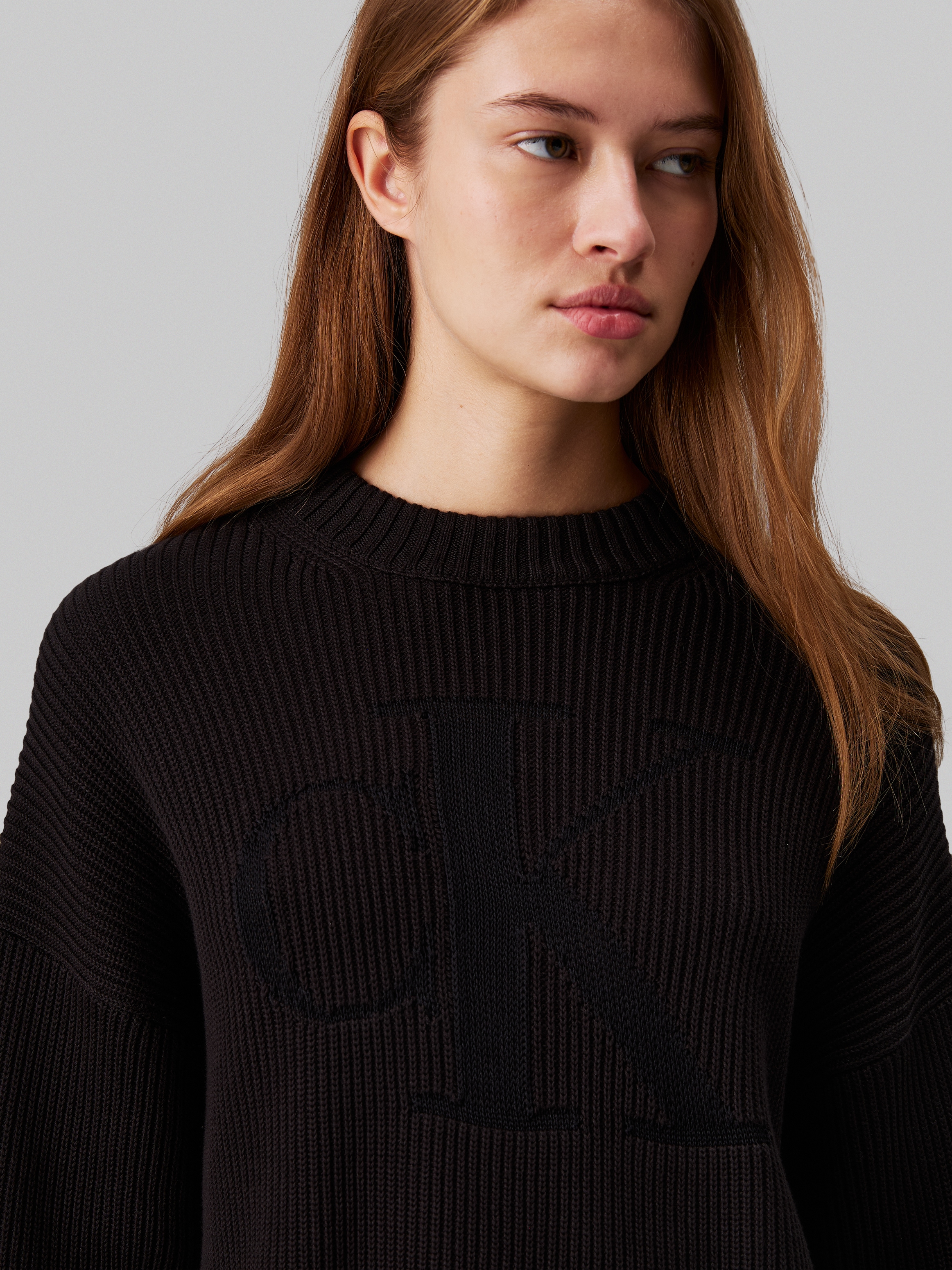 Calvin Klein Jeans Stehkragenpullover »LOGO INTARSIA REGULAR SWEATER« mit Logostickerei