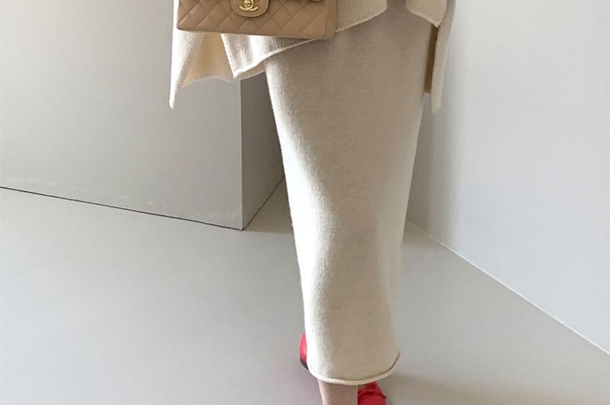 tandorfig - Asymmetrische cardigan met wijde mouwen en open voorkant