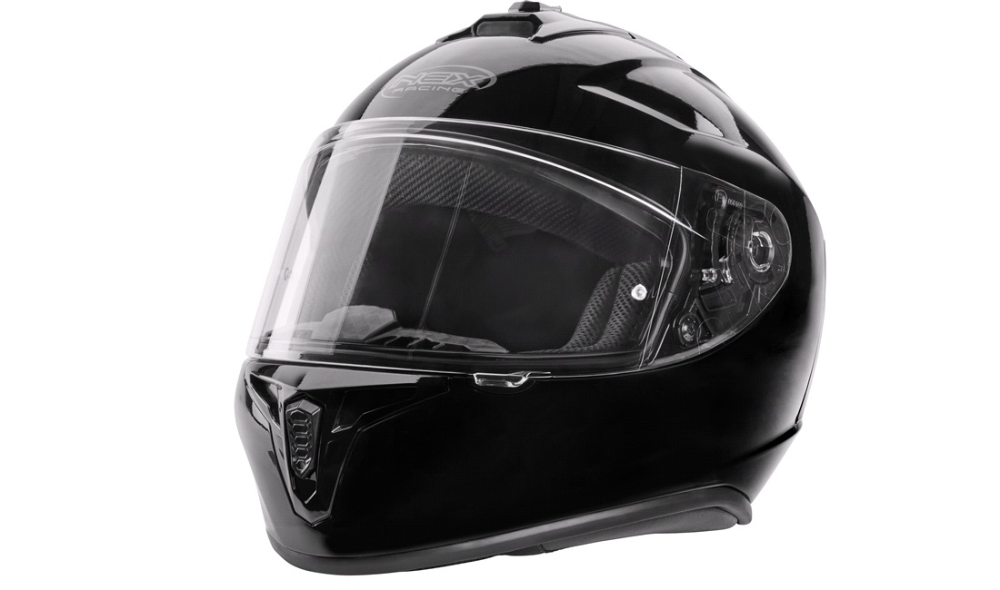 Styrthjelm NEX Racing fullface blanksort str. S