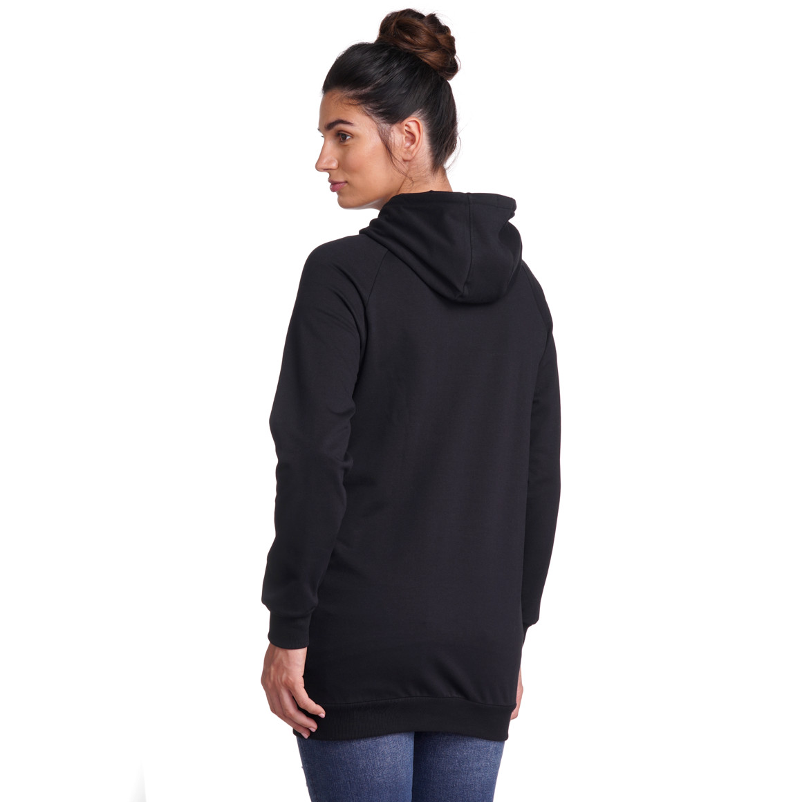 Gina Mama Damen Umstands-Sweatjacke mit Kapuze schwarz