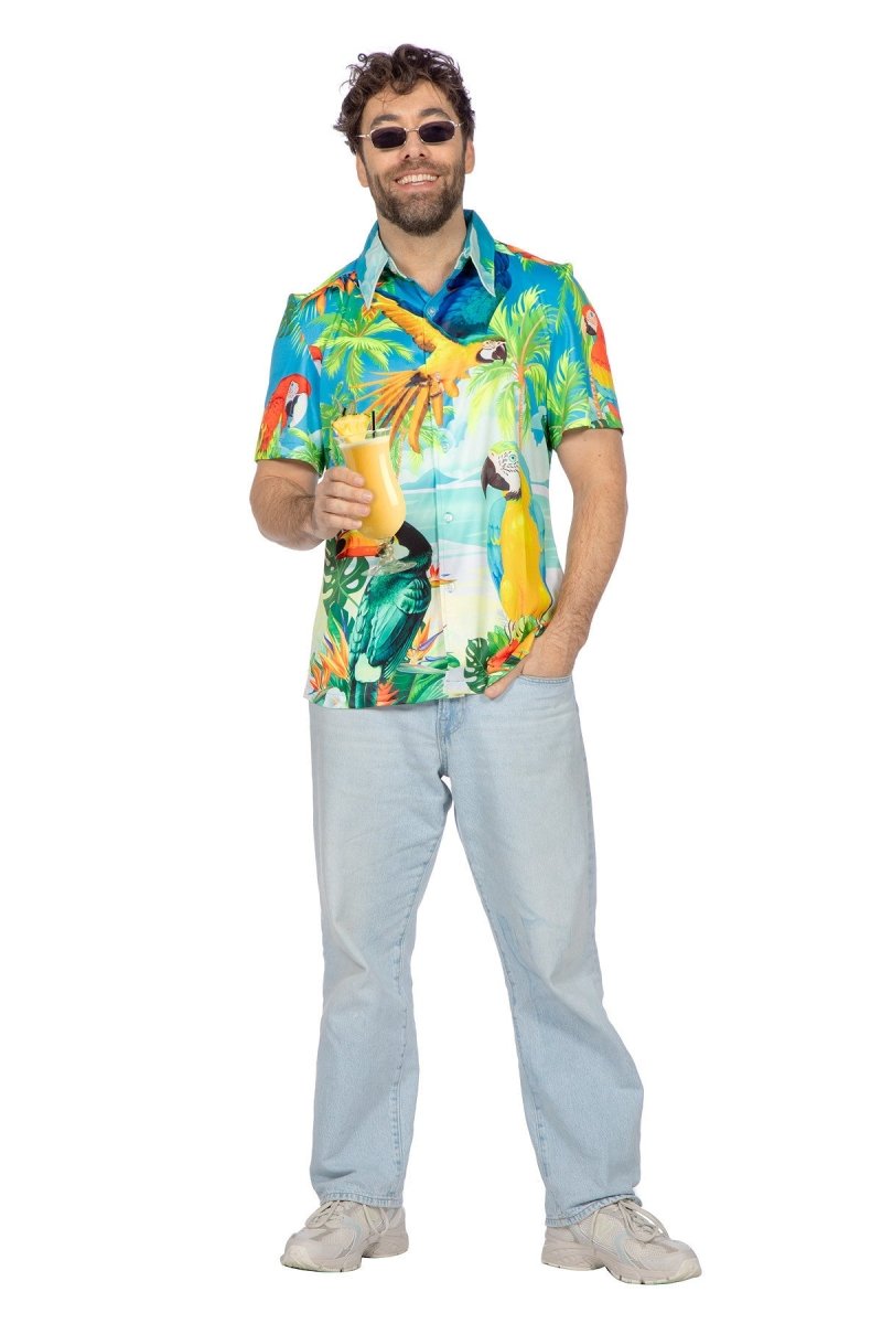 Hawaii Blouse Heren Papegaai