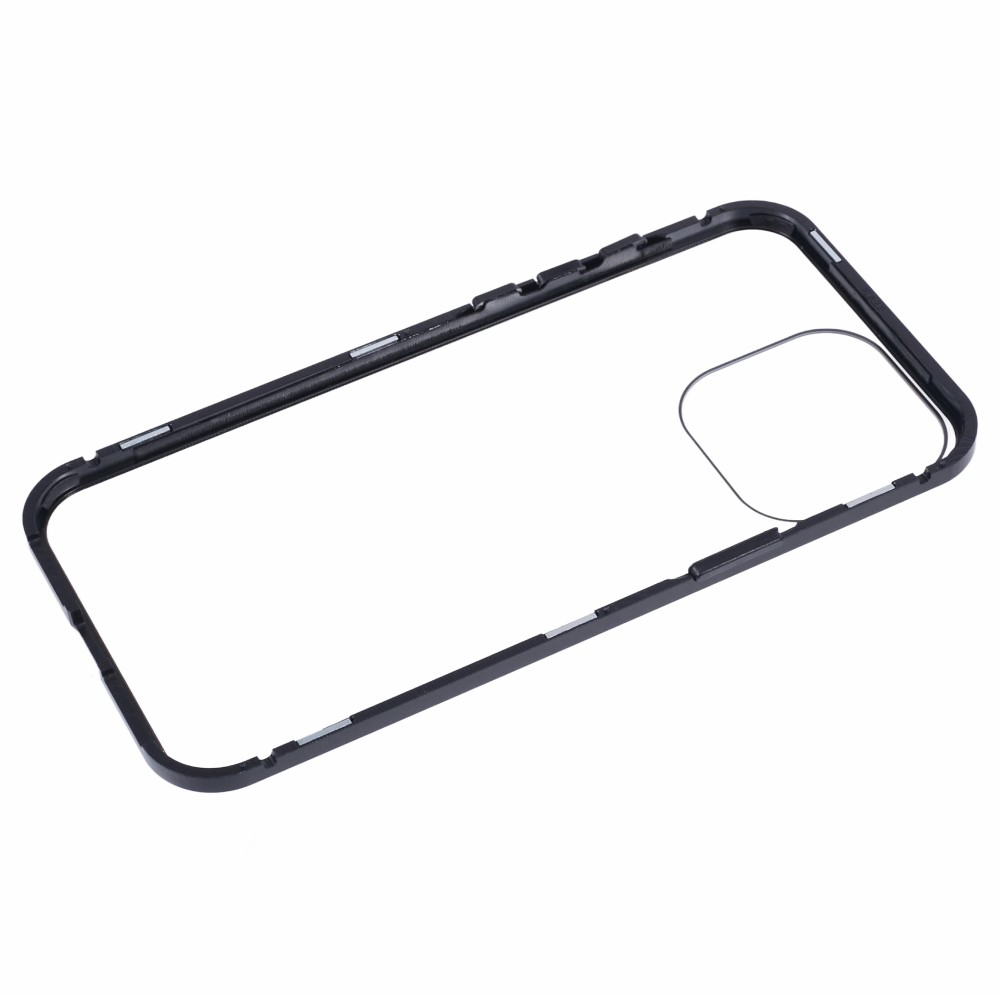 iPhone 16 Pro Max Magnetische Alu Schutzhülle mit Panzer Glas Backcover   Displayschutz (Magnet-Technologie) - Schwarz