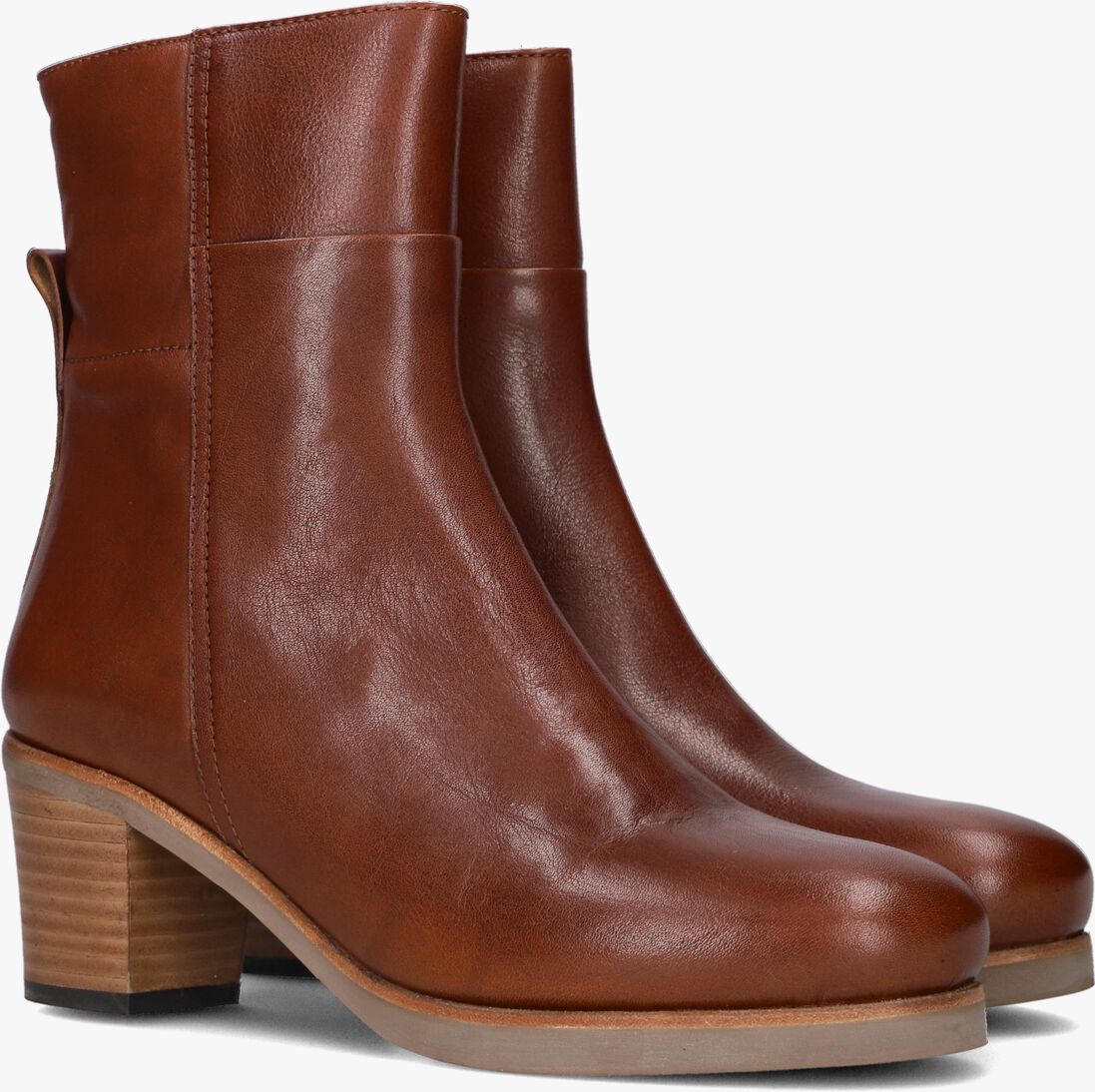 SHABBIES cognac shabbies enkellaarsjes lieve g ankle boot