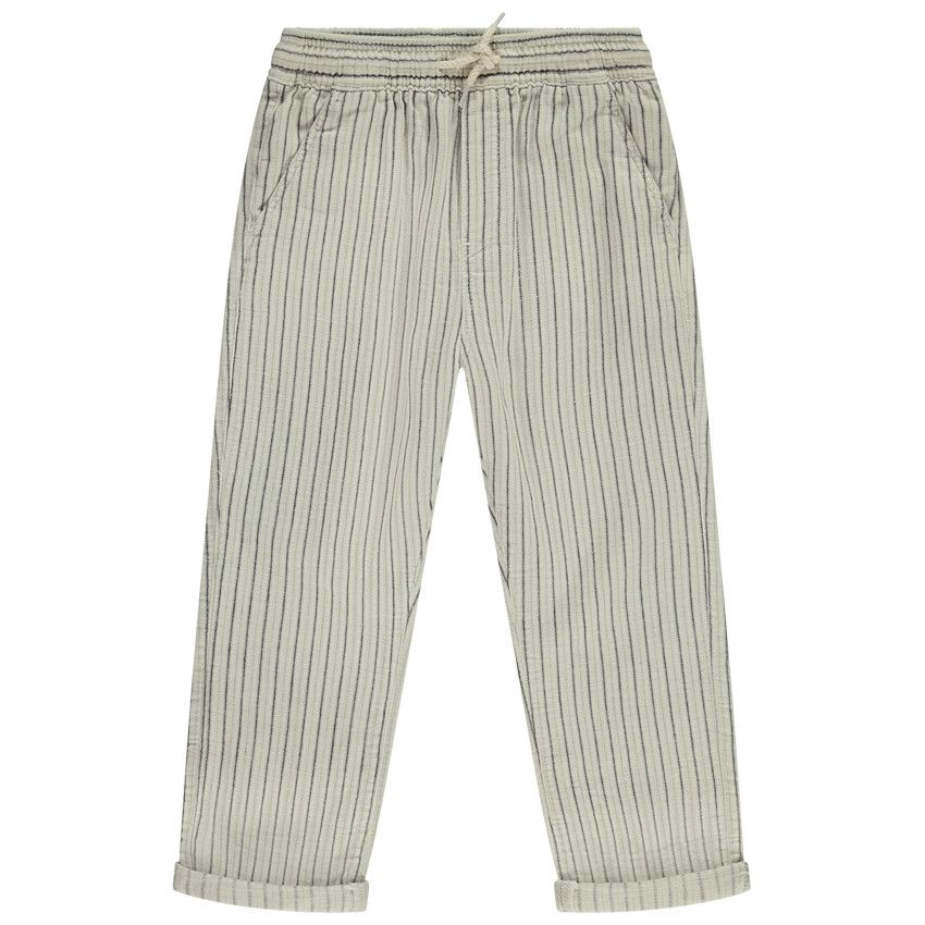 Pantalon rayé à taille élastiquée pour garçon - Vert