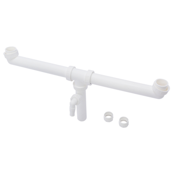 Sanivesk Duploafvoer Gelijk 6/4x40mm Wit