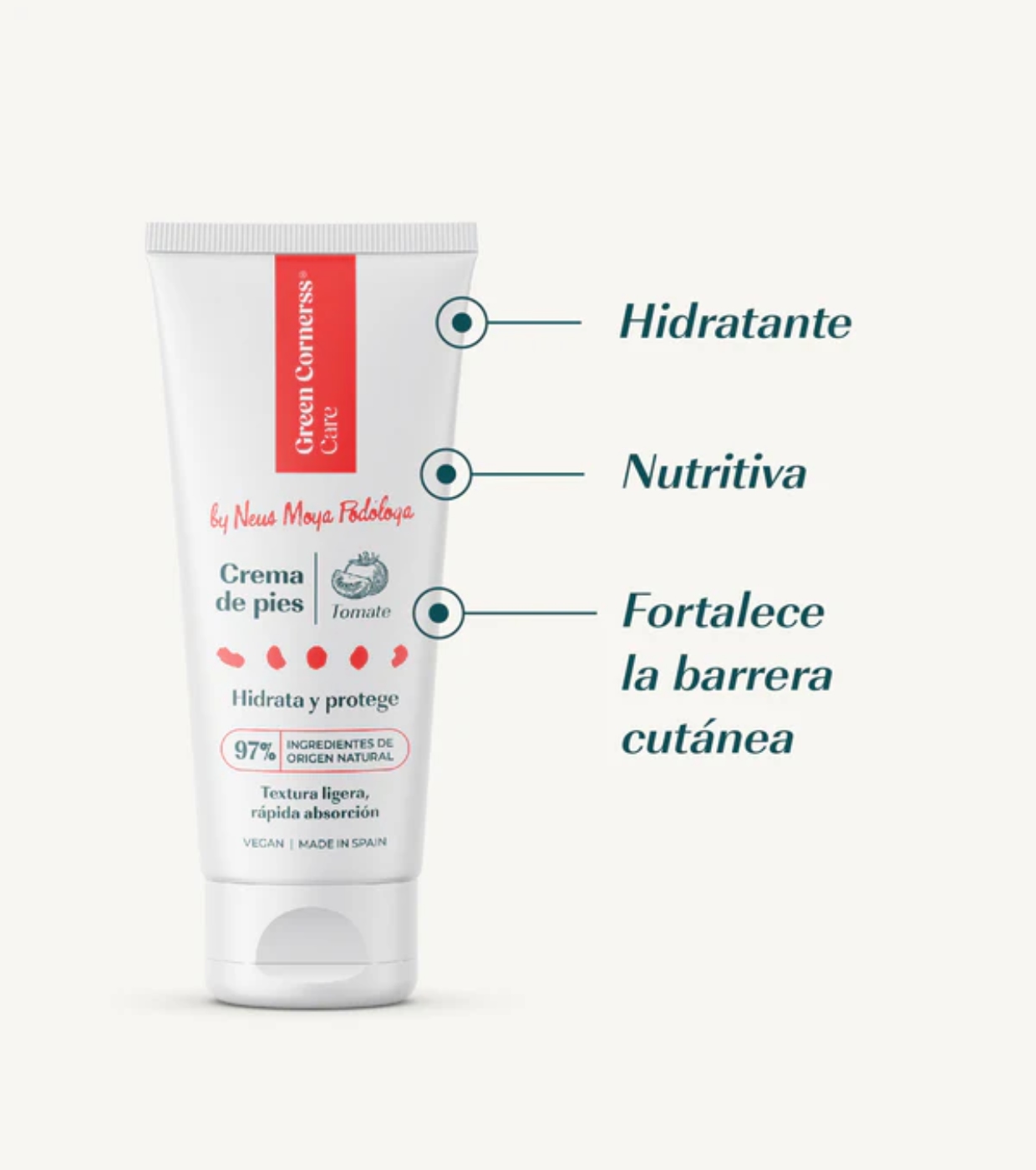 Green Cornerss - Creme hidratante para pés com tomate
