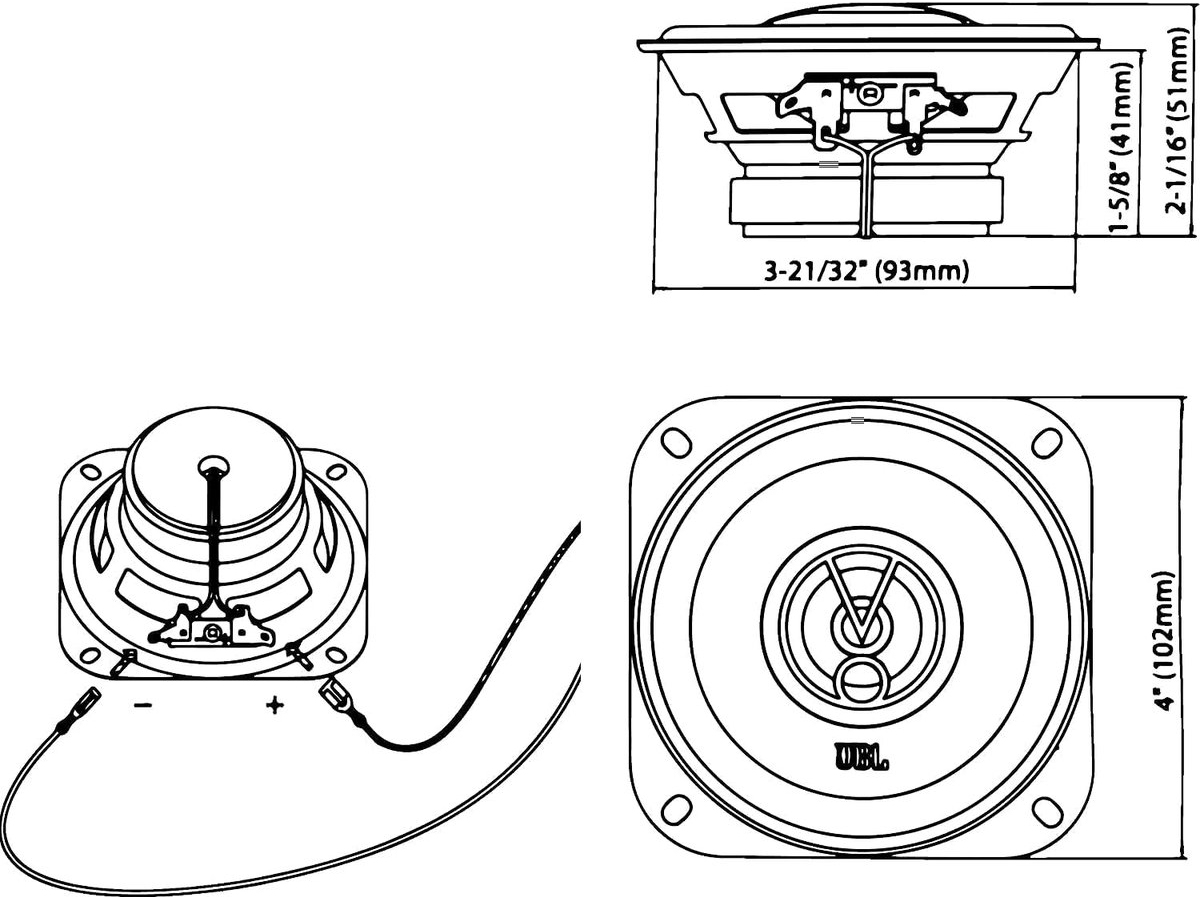 JBL Stage1 41F speakers – 10 cm