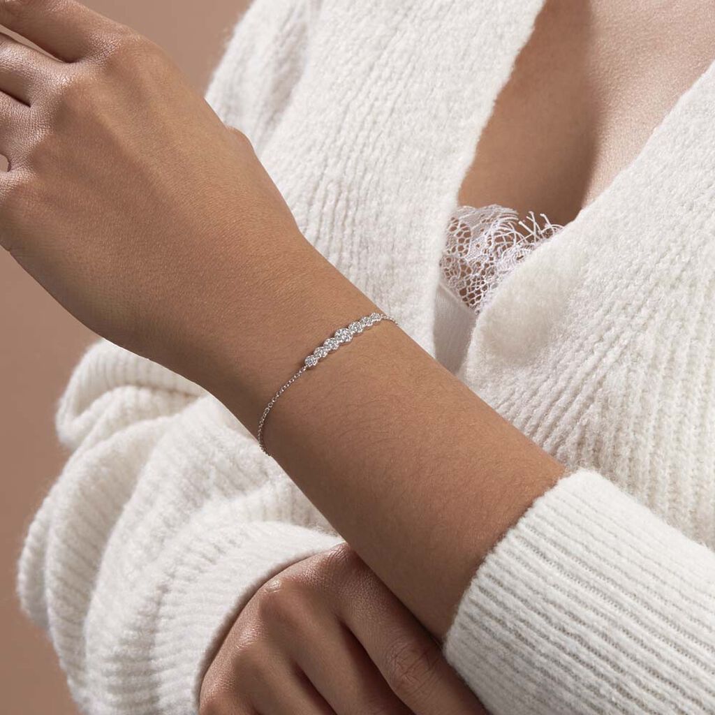 Bracelet Lerzan Argent Blanc Oxyde De Zirconium