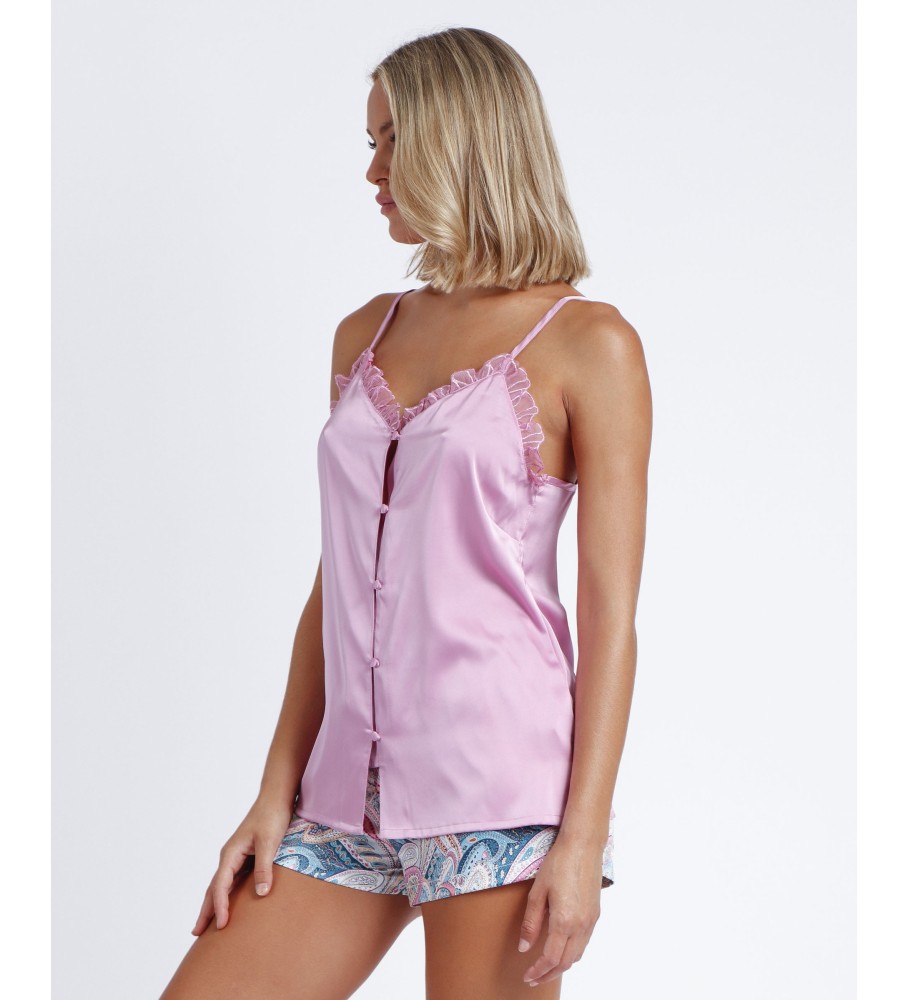 Pijama Admas Summer Cashmere Rosa com Alças Abertas