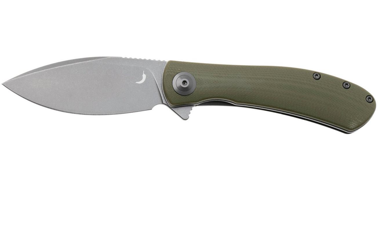 Trollsky Knives Mandu Evo MTE001 Stonewashed 14C28N, Green G10, zakmes, Michael Trollsky design