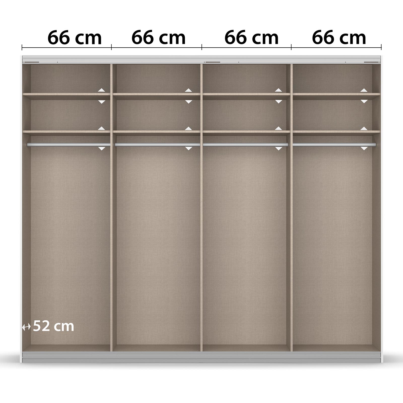 Schwebetürenschrank - weiß Hochglanz - 2 Spiegeltüren - 271 cm