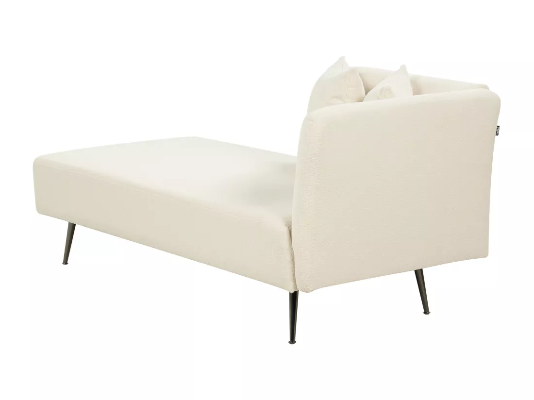 Chaise longue côté droit bouclé blanc RIOM