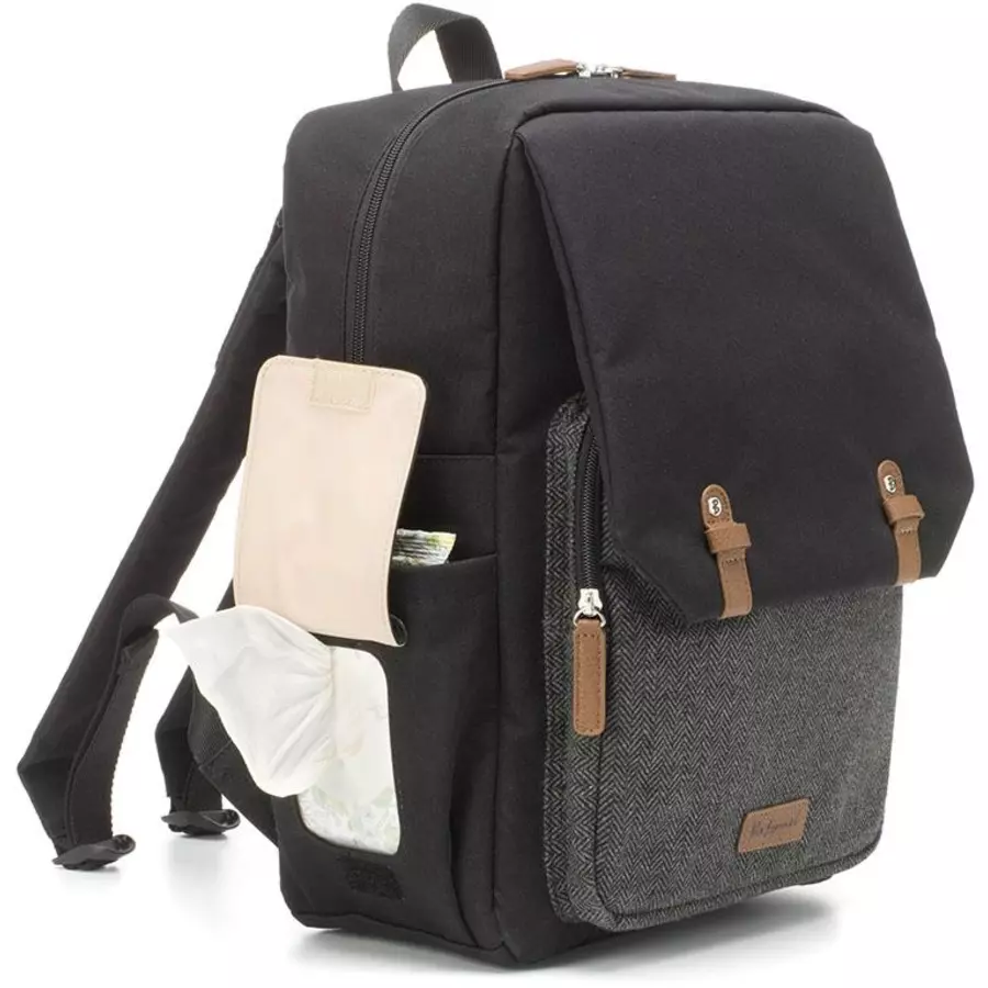 Babymel Wickelrucksack ECO George Black-Tweed