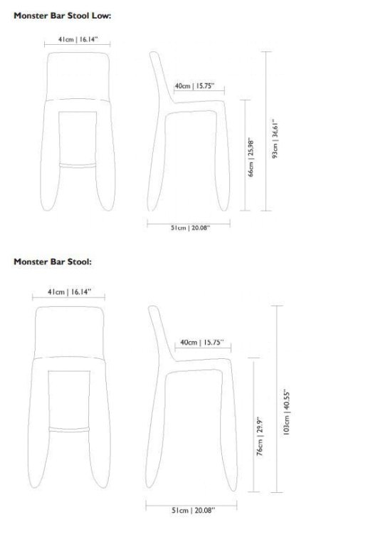 Moooi Monster Low barkruk H66 zwart